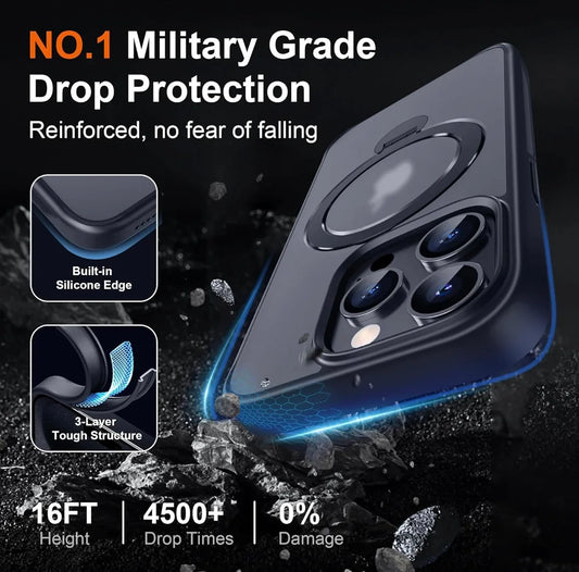 Srotek iPhone 13 Pro Max Hülle – 360° Ringhalter, Stoßfest, schwarz und Transparent, All-in-1 Schutzhülle - Vekoshop