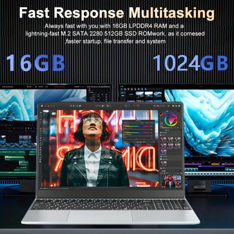 Laptop W&O 15,6" FHD – Intel N5095, 16 GB RAM, 1 TB SSD, Fingerabdrucksensor, Beleuchtete Tastatur, Windows 11 Pro