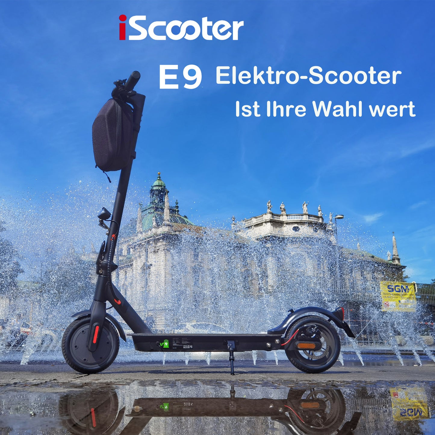 iScooter E-Scooter Straßenzulassung ABE – 350W Motor, 30 km Reichweite, 8,5" Wabenreifen, Duales Bremssystem, Faltbar