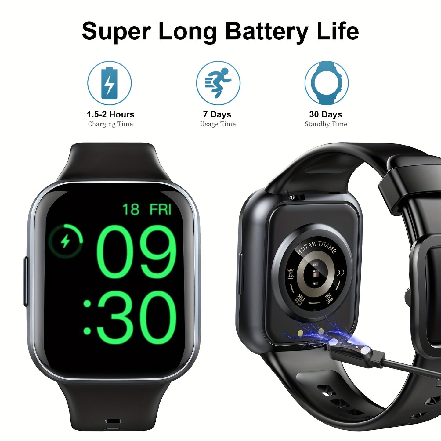 Smartwatch Q23 – Fitnessuhr Damen & Herren 1,69" HD Display, 25 Sportmodi, Schlaftracking, Wasserdicht IP68