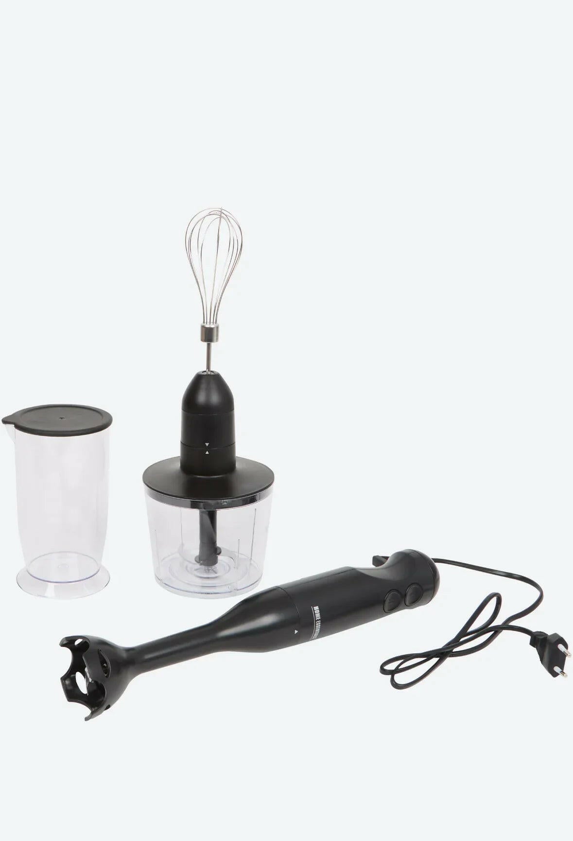 Set frullatore a immersione multifunzione 4 in 1 con lame in acciaio inox.