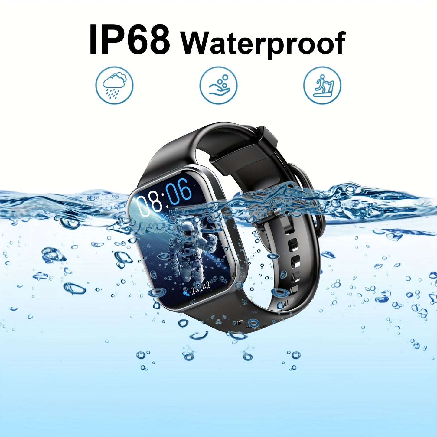 Smartwatch Q23 – Fitnessuhr Damen & Herren 1,69" HD Display, 25 Sportmodi, Schlaftracking, Wasserdicht IP68