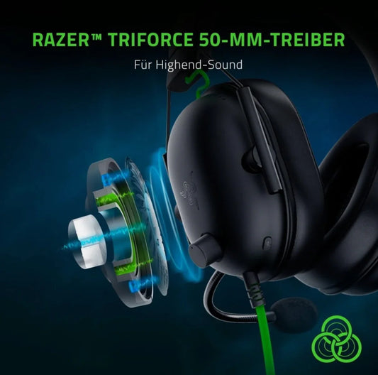 Razer BlackShark V2 X – Gaming-Headset mit 50 mm Treiber, Kabel & Noise-Cancelling - Vekoshop