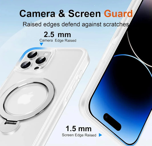 Srotek iPhone 14 Pro Hülle – 360° Ringhalter, Stoßfest, Transparent, All-in-1 Schutzhülle - Vekoshop