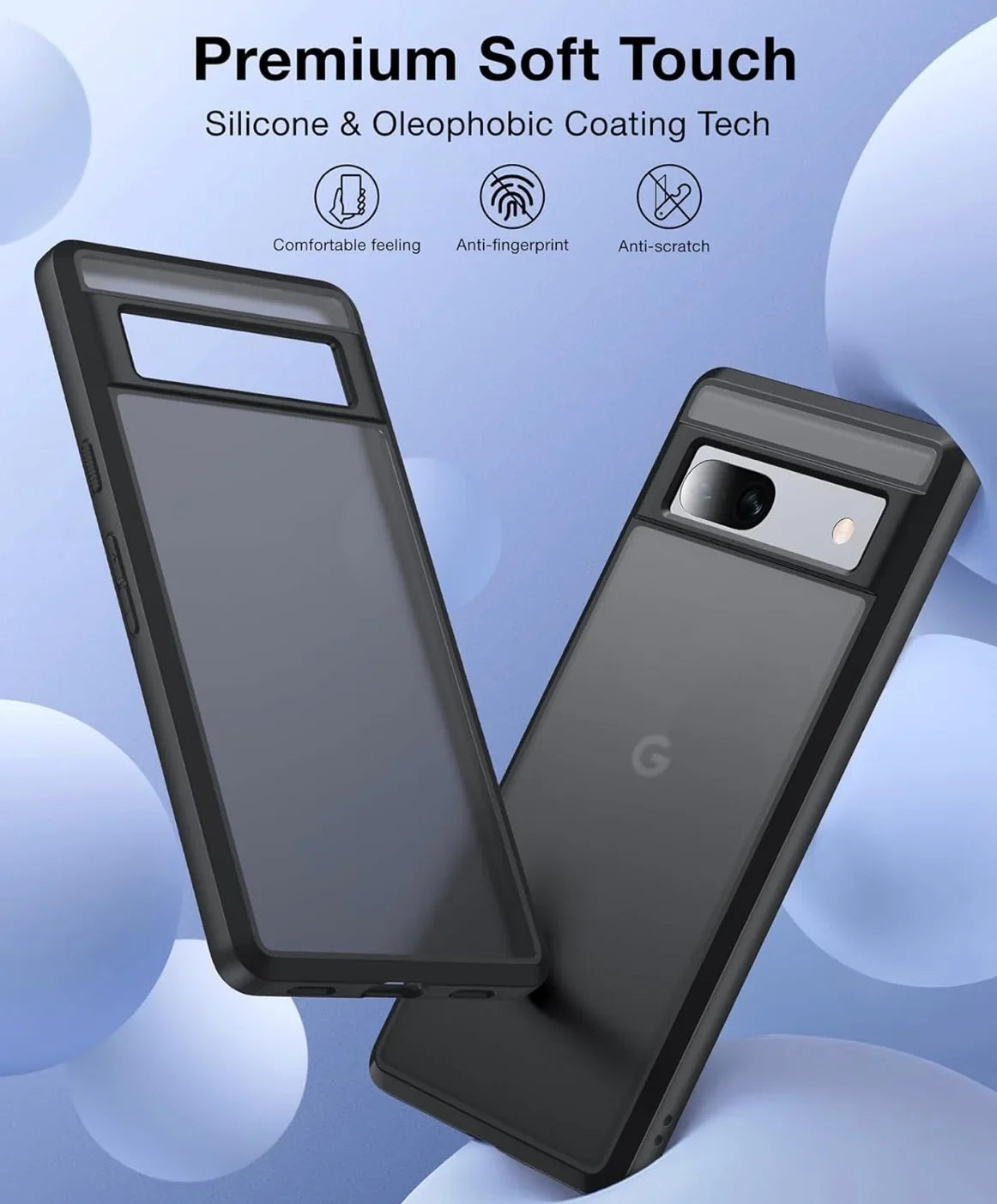 FNDMIL Pixel 7a Hülle – Soft Touch, Stoßfest, Anti-Fingerprint, Matt-Transluzent, Schwarz - Vekoshop