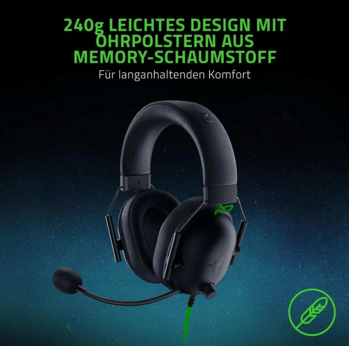 Razer BlackShark V2 X – Gaming-Headset mit 50 mm Treiber, Kabel & Noise-Cancelling - Vekoshop