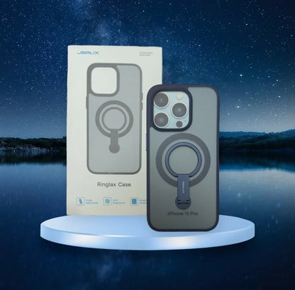 JSAUX iPhone 15 Pro Hülle – All-in-One, MagSafe, Ständer & Ringhalter, Anti-Fingerprint, Matte, Blau - Vekoshop