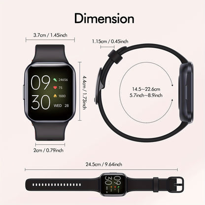 Smartwatch Q23 – Fitnessuhr Damen & Herren 1,69" HD Display, 25 Sportmodi, Schlaftracking, Wasserdicht IP68