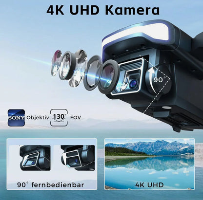 CHUBORY A77 Drohne mit 4K Kamera – 84 Min. Flugzeit, 3 Batterien, bürstenlose Motoren, faltbar mit Tragetasche - Vekoshop