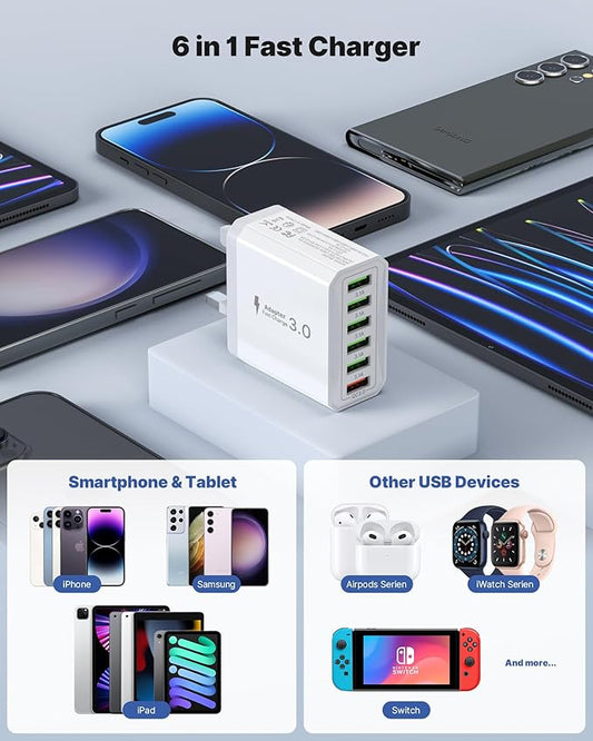 Tupneuf 33W – 6-in-1-USB-Multiport-Ladegerät