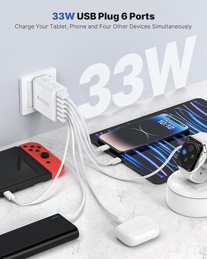 Tupneuf 33W – 6-in-1-USB-Multiport-Ladegerät