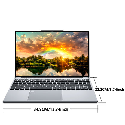 15,6" MOACRETO Laptop – Intel N95, 16 GB DDR4, 512 GB SSD, 1080P IPS, Fingerabdruck, WiFi 5, USB 3.0, BT4.2