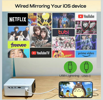 YOTON Y3 Mini Beamer – Tragbarer 1080P Heimkino Projektor, 15.000 Lumen, HDMI/USB, kompatibel mit Smartphone & TV-Stick - Vekoshop
