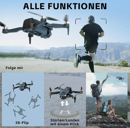 CHUBORY A77 Drohne mit 4K Kamera – 84 Min. Flugzeit, 3 Batterien, bürstenlose Motoren, faltbar mit Tragetasche - Vekoshop