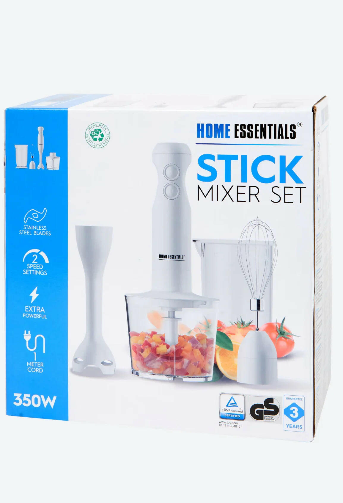 Set frullatore a immersione multifunzione 4 in 1 con lame in acciaio inox.