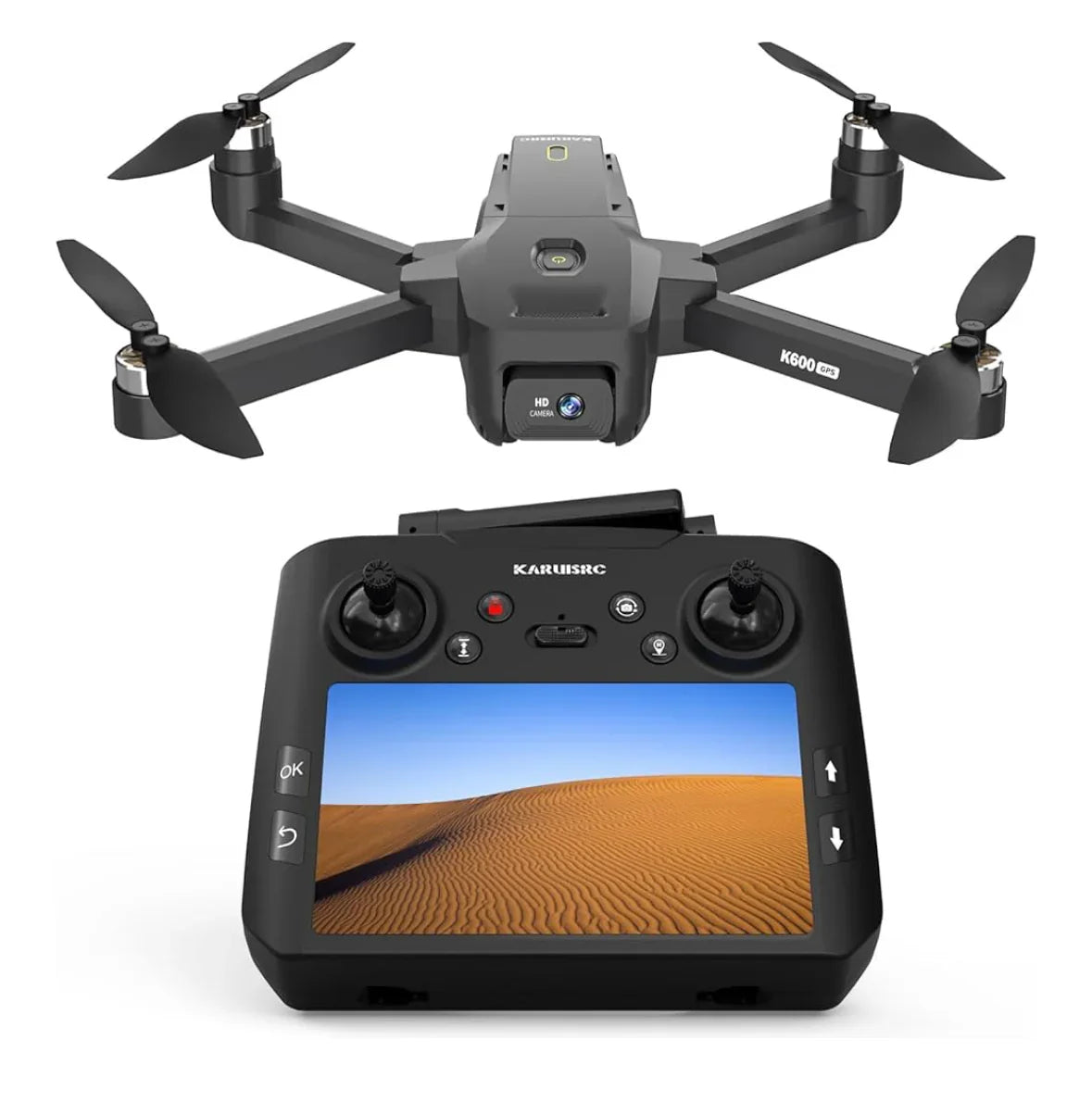 K600 GPS Drohne mit 1080P Kamera & UHD-Display – Faltbar, windresistent, inkl. Tasche & SD-Karte - Vekoshop