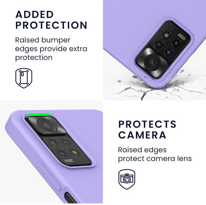 Schutzhülle Xiaomi Redmi Note 12/11/11E Pro – TPU Bumper, Stoßfest, Silikon, Dünn, Mit 3 Hartglas, Violett