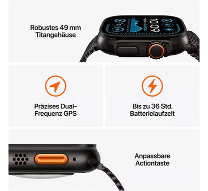 Smartwatch Ultra2 - OLED Dual GPS Fitness Health Tracker Apple Watch Style 49MM