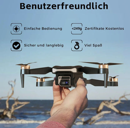CHUBORY A77 Drohne mit 4K Kamera – 84 Min. Flugzeit, 3 Batterien, bürstenlose Motoren, faltbar mit Tragetasche - Vekoshop