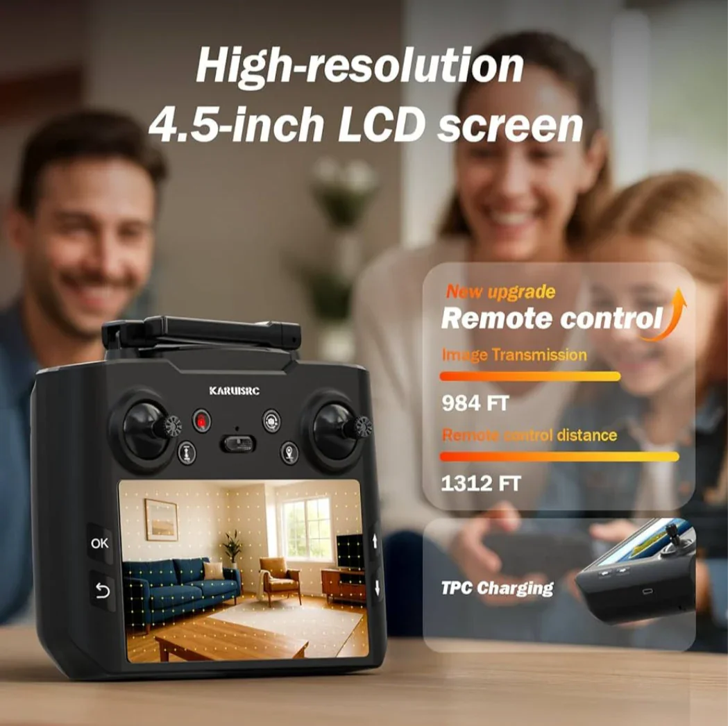 K600 GPS Drohne mit 1080P Kamera & UHD-Display – Faltbar, windresistent, inkl. Tasche & SD-Karte - Vekoshop