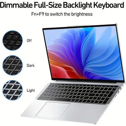 Laptop W&O 15,6" FHD – Intel N5095, 16 GB RAM, 1 TB SSD, Fingerabdrucksensor, Beleuchtete Tastatur, Windows 11 Pro